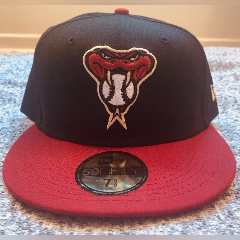 Men's New Era Black/Red Arizona Diamondbacks 59FIFTY Fitted Hat - SIZE 7 5/8 Cap